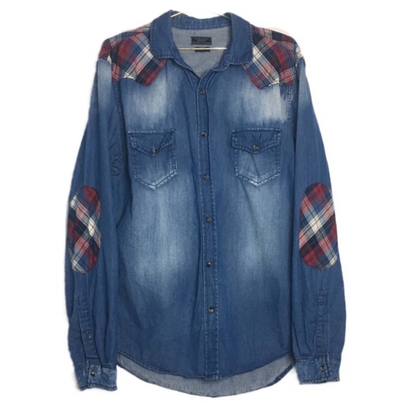 Zara Other - Zara Snap Button Down Denim Shirt